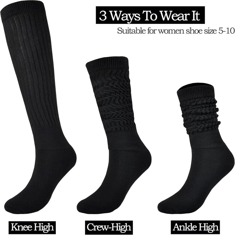 JORMATT Women Slouch Socks Thick Boot Socks Soft Extra Long Knee High Scrunch Socks Size 5-10 - Image 2